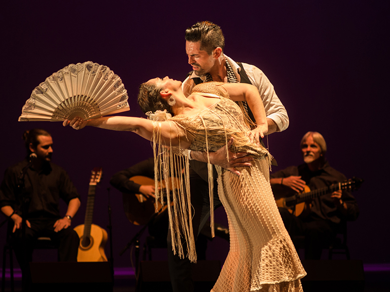 Man and woman dancing flamenco